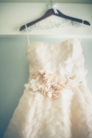 Strapless Wedding Gown With Flower Petal Detailing