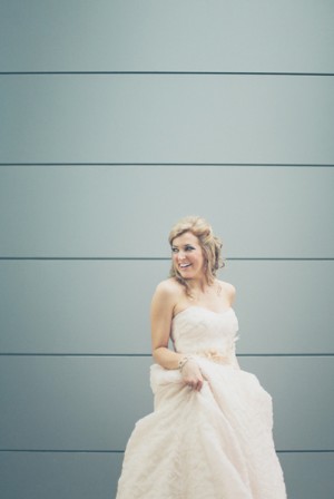 Strapless Wedding Gown With Flower Petal Detailing 4