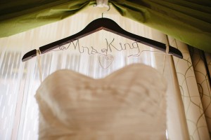 Strapless Wedding Gown on Personalized Hanger