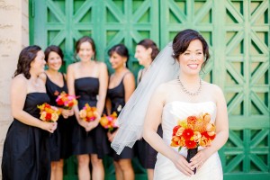 Vibrant Peach Wedding Bouquets
