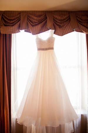 Wedding Gown With Ribbon Belt and Rhinestone Detail
