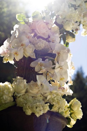 White Rose Hydrangea and Orchid Altar Garland