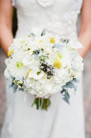 White and Yellow Bridal Bouquet 1