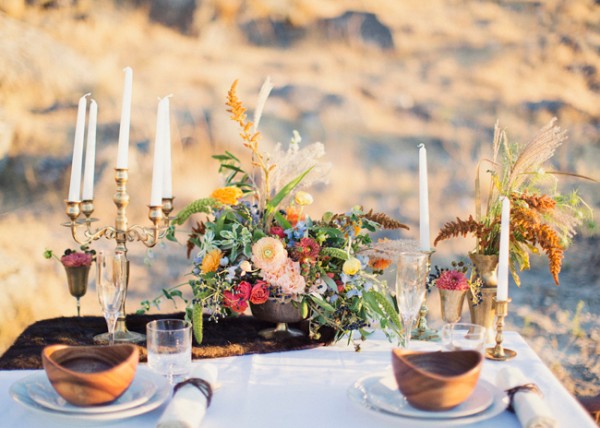 Wild and Romantic Wedding Tablescape