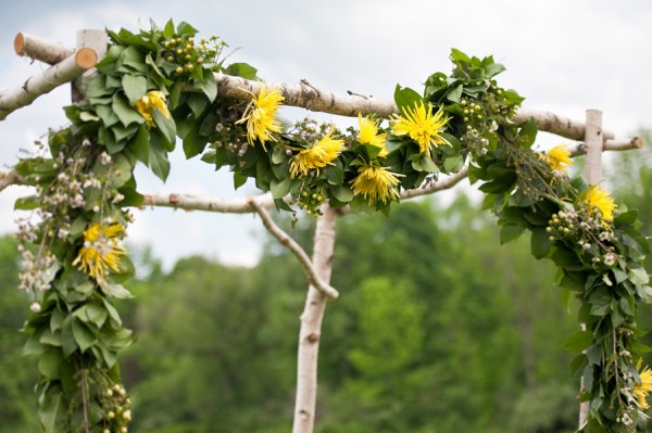 Yellow Flower Altar Garland With Greenery