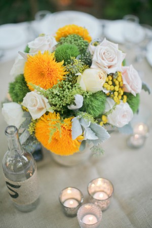 Yellow and Green Wedding Centerpiece
