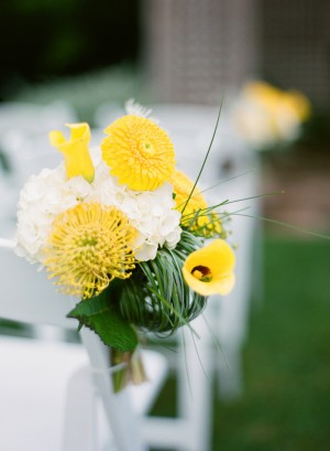Yellow and White Floral Aisle Decor