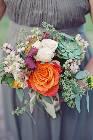 Berry Succulent and Rose Bouquet