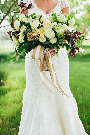 Bouquet Tied With Long Ribbons