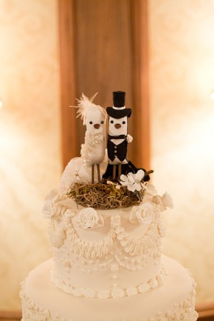 Bride and Groom Bird Cake Topper