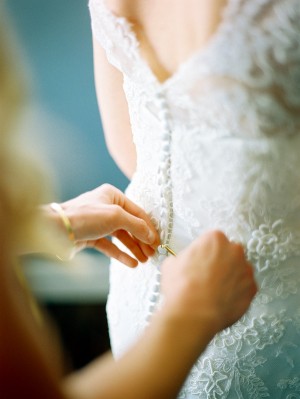 Button Back Detail on Lace Wedding Gown