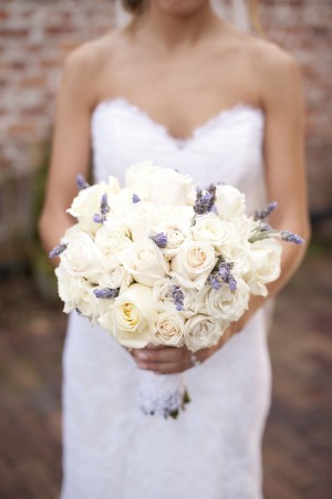 Cream Rose and Lavender Bouquet