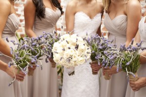 Cream Rose and Lavender Bouquets