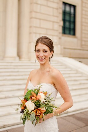 Earthy Fall Bridal Bouquet With Rosemary Sprigs