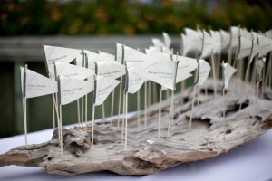 Flag Place Cards Set on Driftwood