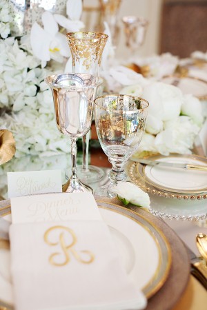 Gold Reception Table Place Setting