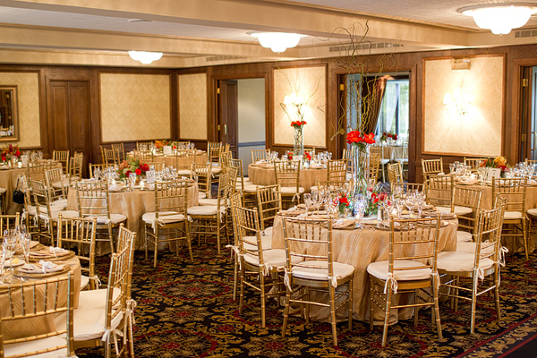 Gold Reception Tables With Fall Arrangements 3