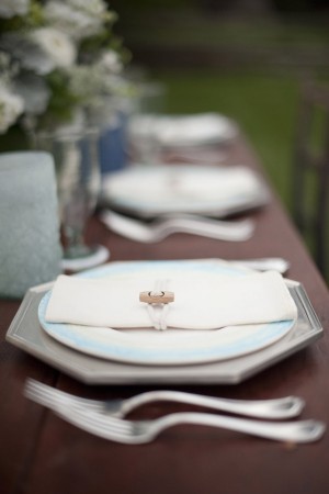 Gray Blue and White Outdoor Tablescape 2