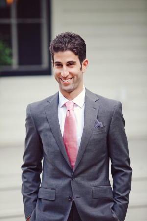 Gray Suit With Dusty Rose Tie