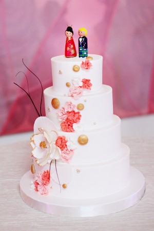 Japanese Inspired White Wedding Cake