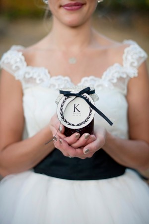 Jelly Jar Favor With Monogrammed Gift Tag