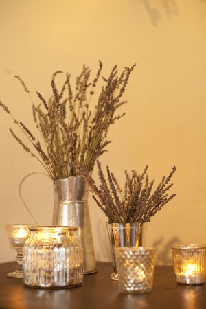 Lavender in Silver Vases