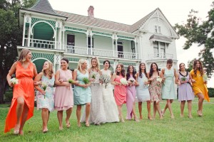 Multicolored Bridesmaids Dresses