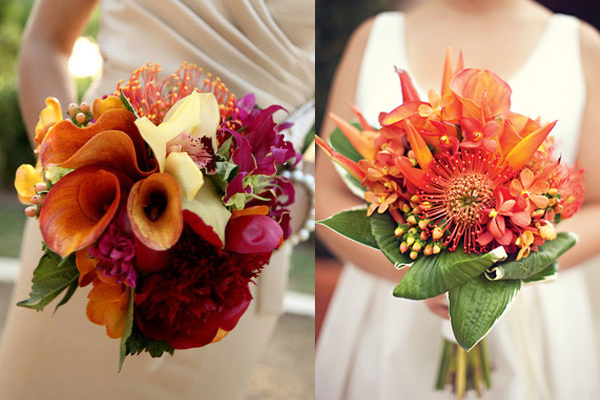 Orange Wedding Bouquets