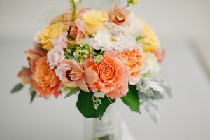 Peach Yellow and White Bouquet