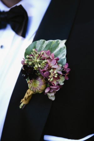 Purple and Green Boutonniere