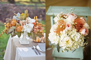 Soft Peach Wedding Bouquets