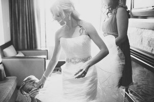 Strapless Bridal Gown With Jeweled Waist