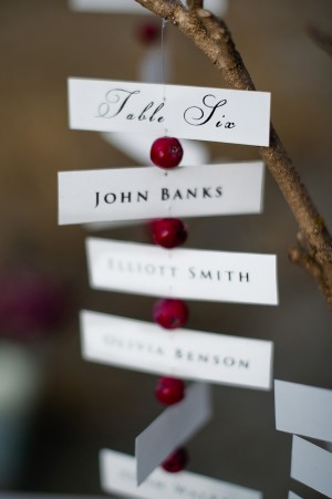 Table Number Assignments on Branch With Berries