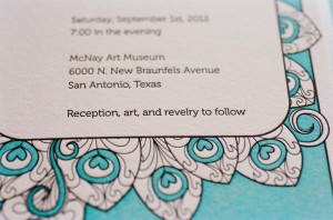 Tiffany Blue and White Letterpress Wedding Invitation