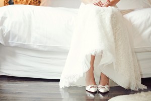 Wedding Gown Skirt With Lace Overlay