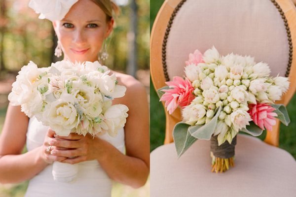 White Blushing Bride Wedding Bouquets