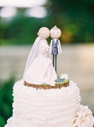 Wooden Bride and Groom Cake Topper