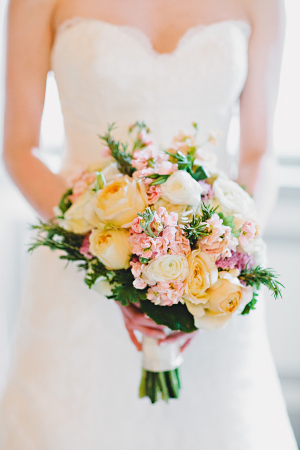 Yellow and Pink Bridal Bouquet