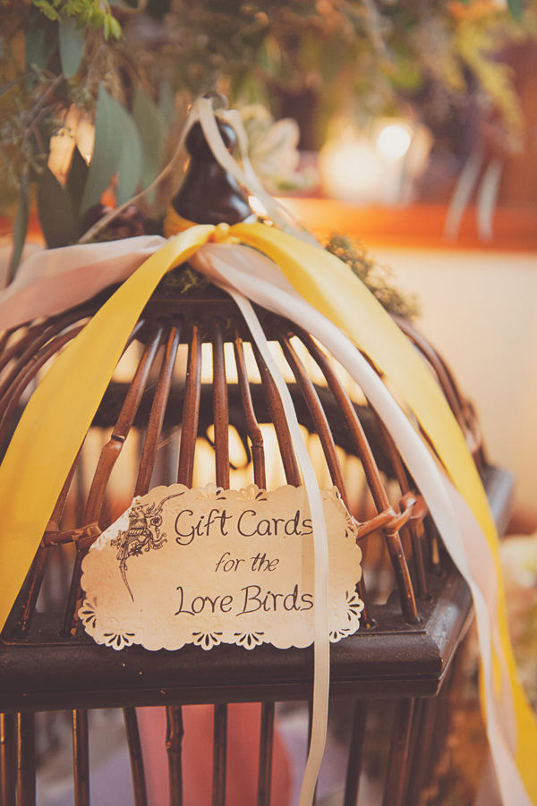 Bird Cage Holding Gift Cards Reception Idea