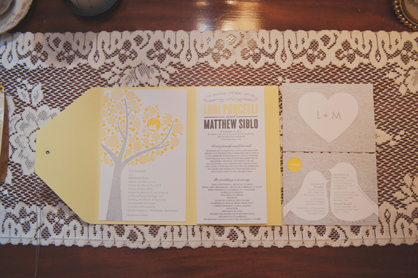 Yellow and Gray Wedding Stationery