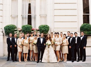 Elegant and Classy Gold and Black Bridal Party