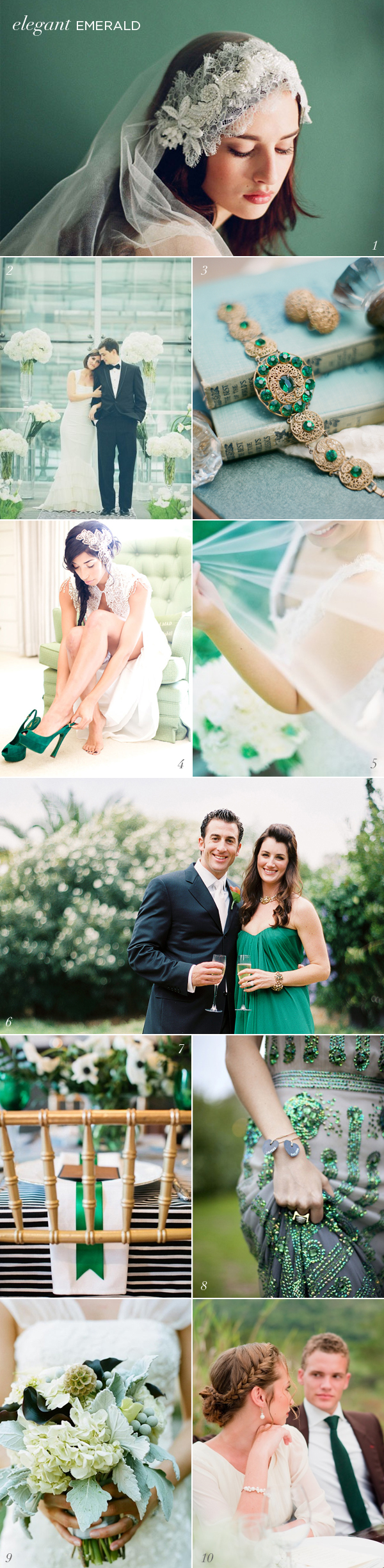 Emerald Green Wedding Inspiration Pantone Color of the Year 2013
