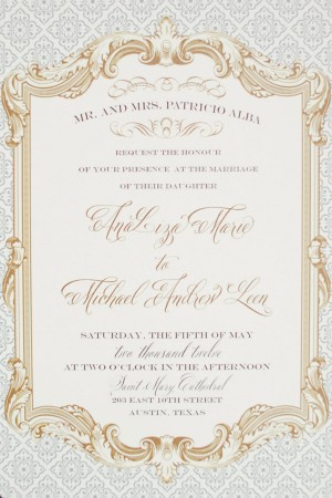 Formal Gold Wedding Invitation
