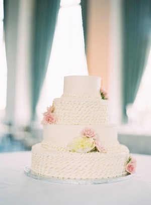 Four Tier Round Wedding Cake With Sugar Flowers