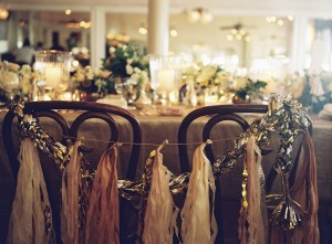 Gold Banner Bride and Groom Chairs