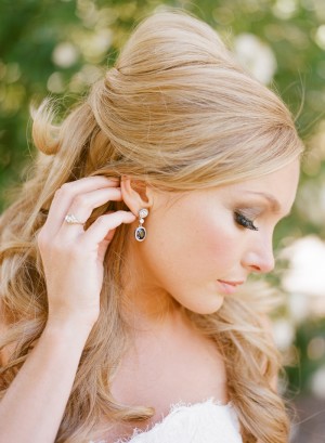 Gold Tear Drop Bridal Earrings1