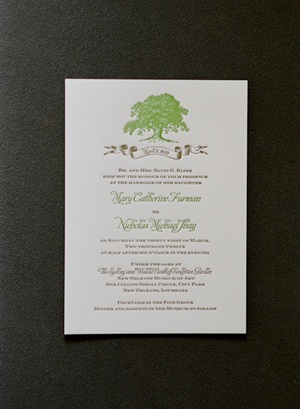 Green and Brown Letterpress Wedding Invitation1