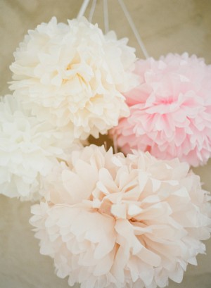Hanging Pink Tissue Flowers