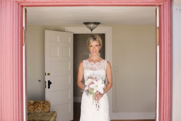 Lace Neckline Wedding Gown