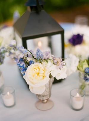 Lantern and Flower Wedding Table Decoration